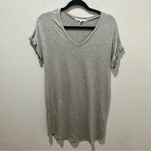 Antistar Heather Gray Short Cuffed Sleeve Soft Relaxed Dress